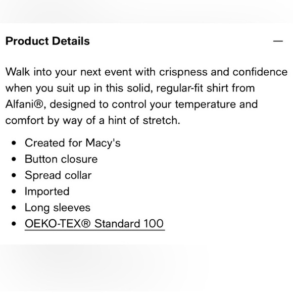 🎁Like New Alfani Regular Fit Men's Red L/S Dress shirt- Medium 15-15.5, 32-33 - Picture 5 of 16